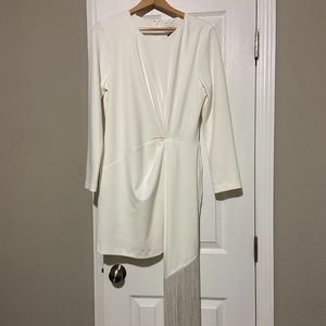 White asymmetrical dress from BHLDN / Anthropologie. Eline Dress.